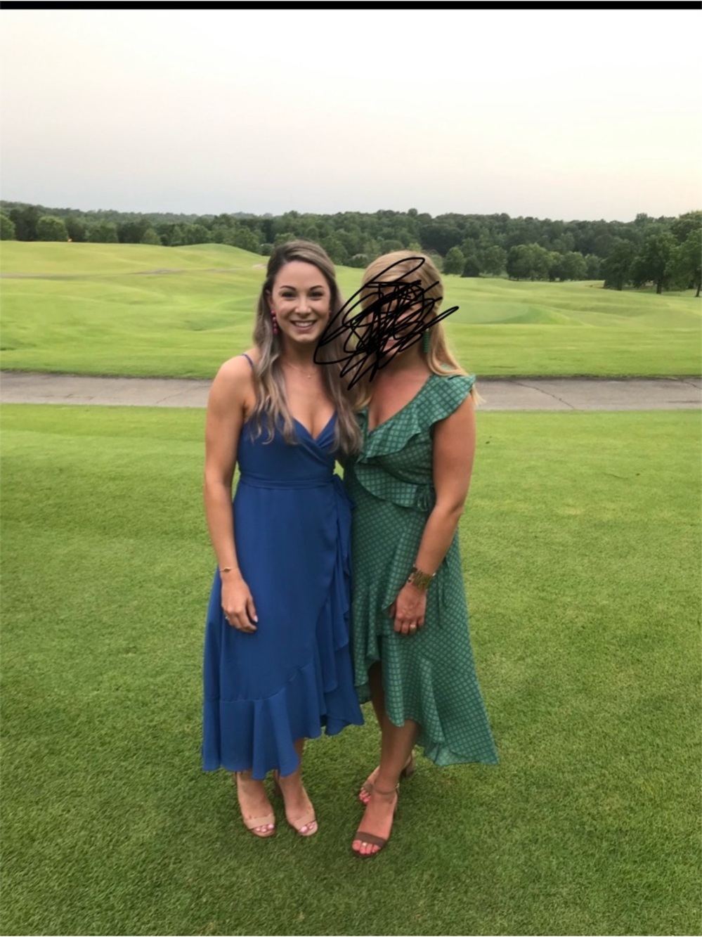 Lulu's Royal Blue Wrap Midi Dress with Ruffle Hem